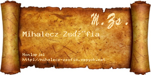 Mihalecz Zsófia névjegykártya